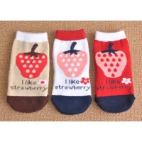 嬰兒防滑短襪 (一套3對) - Little Strawberry